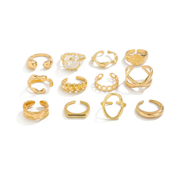 Alloy Geometric Irregular Opening Water Drop Ring Electroplating Women's Fashion Ring