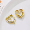 Alloy Geometric Irregular Rectangular Love Pendant Handmade Ear Jewelry Accessories With Electroplating