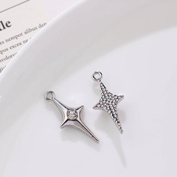 Alloy Geometric Irregular Rectangular Love Pendant Handmade Ear Jewelry Accessories With Electroplating