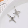 Alloy Geometric Irregular Rectangular Love Pendant Handmade Ear Jewelry Accessories With Electroplating