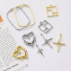 Alloy Geometric Irregular Rectangular Love Pendant Handmade Ear Jewelry Accessories With Electroplating