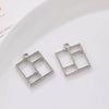 Alloy Geometric Irregular Rectangular Love Pendant Handmade Ear Jewelry Accessories With Electroplating