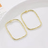 Alloy Geometric Irregular Rectangular Love Pendant Handmade Ear Jewelry Accessories With Electroplating