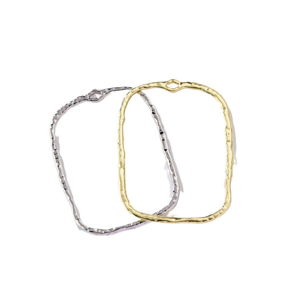 Alloy Geometric Irregular Rectangular Love Pendant Handmade Ear Jewelry Accessories With Electroplating