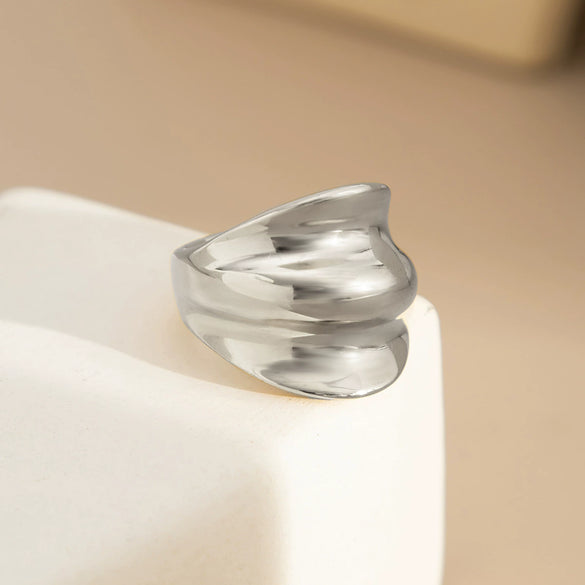 Alloy Geometric Irregular Ring For Women With Electroplating Processing