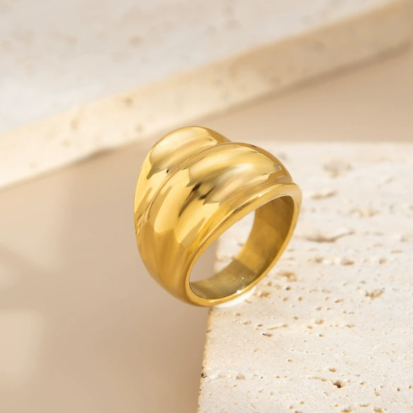 Alloy Geometric Irregular Ring For Women With Electroplating Processing