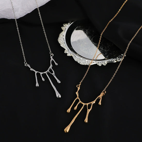 Alloy Geometric Irregular Water Drops Lava Electroplated Women's Clavicle Necklace
