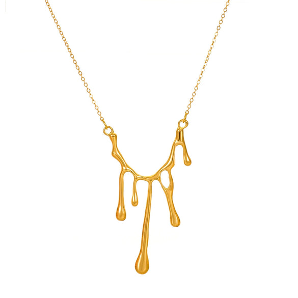 Alloy Geometric Irregular Water Drops Lava Electroplated Women's Clavicle Necklace