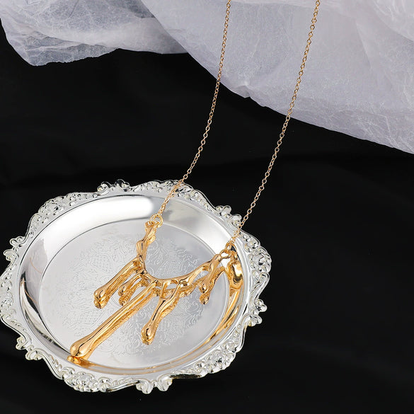 Alloy Geometric Irregular Water Drops Lava Electroplated Women's Clavicle Necklace