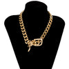 Alloy Geometric Jewelry Punk Hiphop Heavy Metal Electroplated Clavicle Necklace For Women