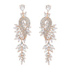 Alloy Geometric Leaves Diamond Earrings For Women