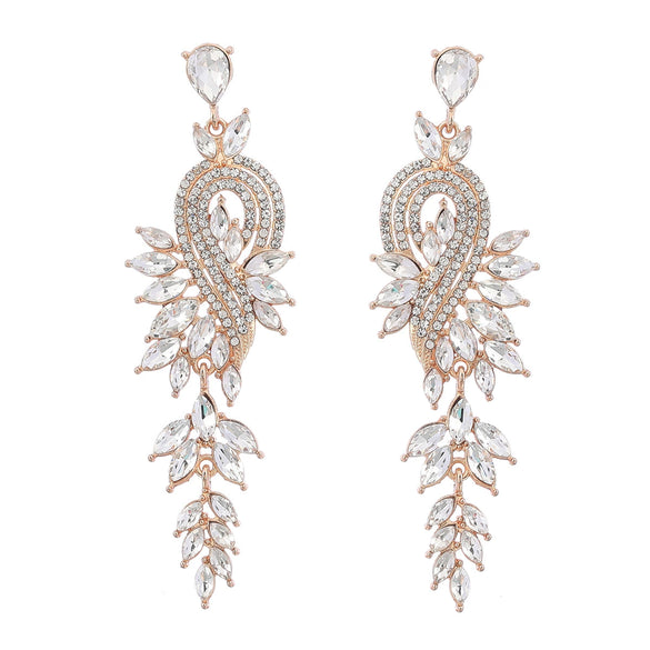 Alloy Geometric Leaves Diamond Earrings For Women