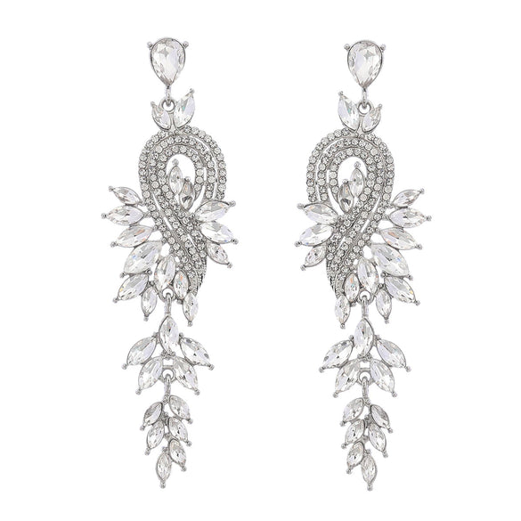 Alloy Geometric Leaves Diamond Earrings For Women