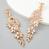 Alloy Geometric Leaves Diamond Earrings For Women