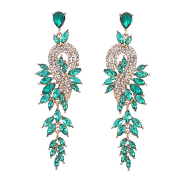 Alloy Geometric Leaves Diamond Earrings For Women