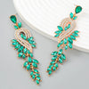 Alloy Geometric Leaves Diamond Earrings For Women