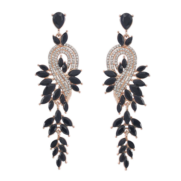 Alloy Geometric Leaves Diamond Earrings For Women