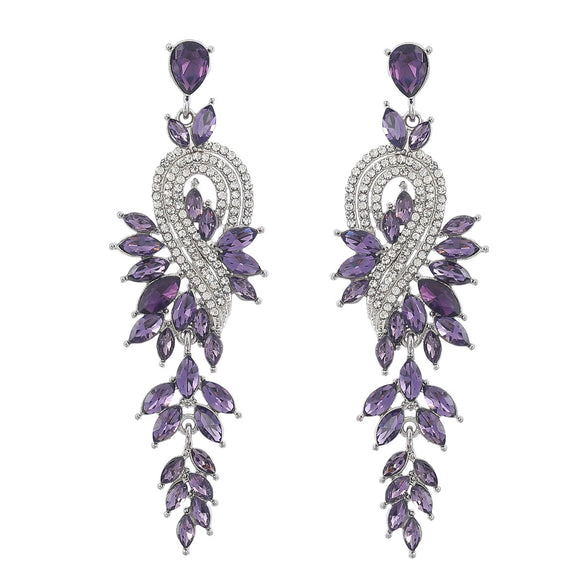 Alloy Geometric Leaves Diamond Earrings For Women
