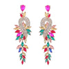 Alloy Geometric Leaves Diamond Earrings For Women