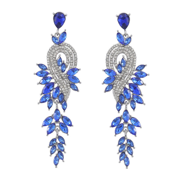 Alloy Geometric Leaves Diamond Earrings For Women