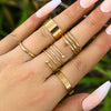 Alloy Geometric Leaves Metal Women's Finger Ring Set With Electroplating Design
