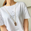 Alloy Geometric Leopard Sweater Chain Necklace With Electroplating For Women