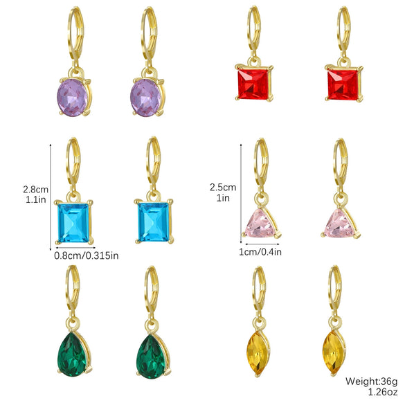 Alloy Geometric Light Luxury Electroplating Women's Earrings Sixpiece Set Jewelry