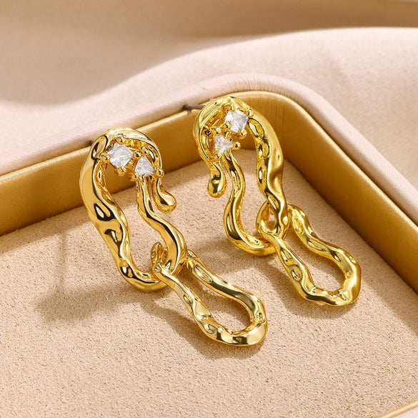 Alloy Geometric Light Luxury Women's Earrings Jewelry Piercing