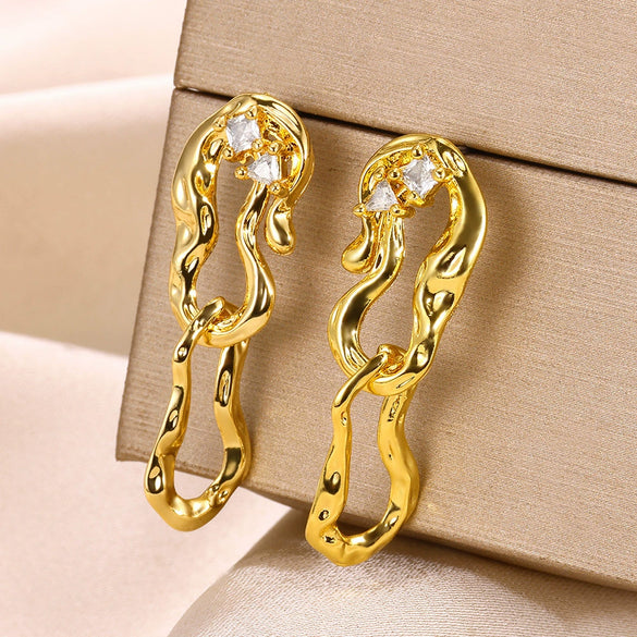 Alloy Geometric Light Luxury Women's Earrings Jewelry Piercing