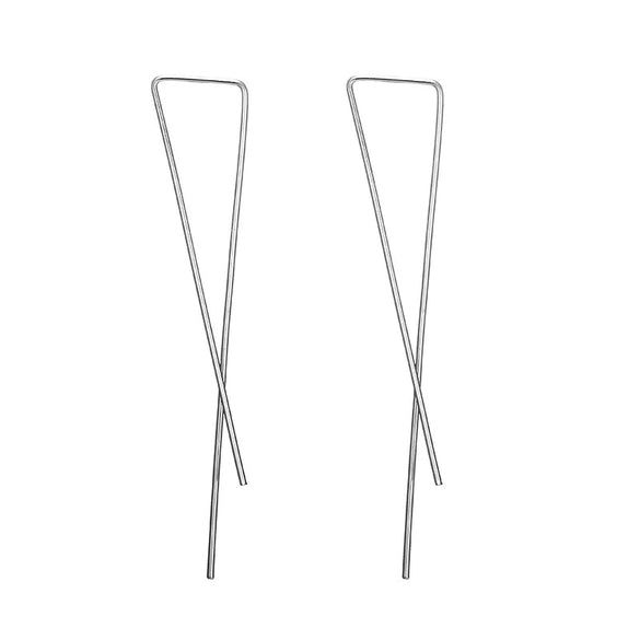 Alloy Geometric Line Hollow Metal Earrings With Electroplating