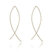 Alloy Geometric Line Hollow Metal Earrings With Electroplating