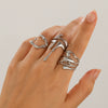 Alloy Geometric Liquid Lava Open Ring For Women With Electroplating And Stacking Style