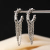 Alloy Geometric Long Tassel Chain Earrings For Women Electroplated