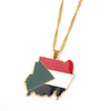 Alloy Geometric Map Pendant Necklace With Water Wave Chain Electroplated Two Dimensional Jewelry