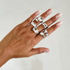 Alloy Geometric Metal Chain Necklace And Ring Set With Electroplating And Ins Style