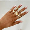 Alloy Geometric Metal Chain Necklace And Ring Set With Electroplating And Ins Style