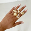 Alloy Geometric Metal Chain Necklace And Ring Set With Electroplating And Ins Style