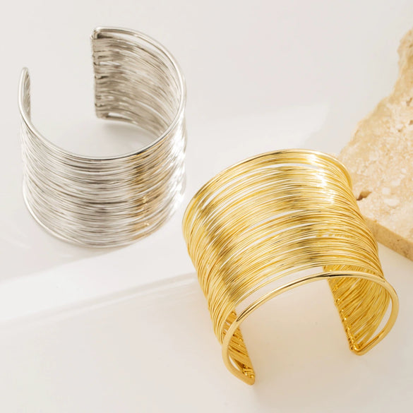 Alloy Geometric Metal Hollow Wire Drawing Electroplating Women's Personality Bracelet