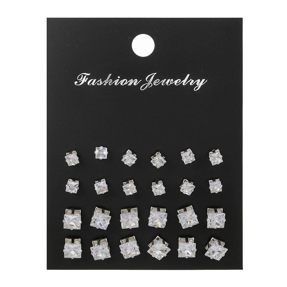 Alloy Geometric Micropaved Women's Earring Set