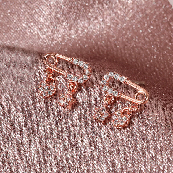 Alloy Geometric Micropaved Zircon Electroplated Paperclip Bracelet For Women