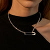 Alloy Geometric Micropaved Zircon Electroplated Paperclip Bracelet For Women