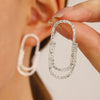 Alloy Geometric Micropaved Zircon Electroplated Paperclip Bracelet For Women