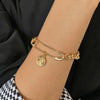 Alloy Geometric Micropaved Zircon Electroplated Paperclip Bracelet For Women