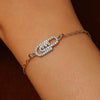 Alloy Geometric Micropaved Zircon Electroplated Paperclip Bracelet For Women