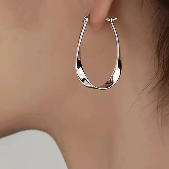 Alloy Geometric Mobius Earrings With Electroplating For Women