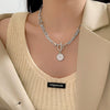Alloy Geometric Multi Layer Chain Pendant Necklace With Electroplating Treatment
