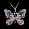 Alloy Geometric Multicolor Butterfly Pendant Necklace Electroplating Simple Retro Style