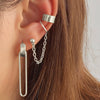 Alloy Geometric Multilayer Hollow Electroplated Unisex Ear Clip Earrings