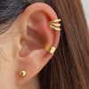 Alloy Geometric Multilayer Hollow Electroplated Unisex Ear Clip Earrings