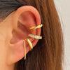 Alloy Geometric Multilayer Hollow Electroplated Unisex Ear Clip Earrings